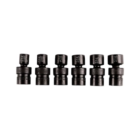 K-Tool International Flex Impact Socket Set, 3/8"Dr, 6 pcs. KTI-32500